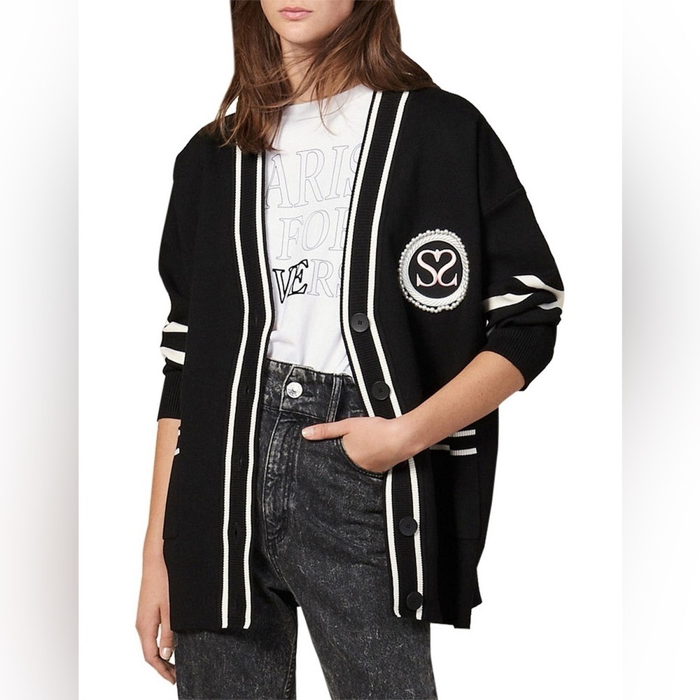 FINAL PRICE Sandro Paris Melna Cardigan - Picture 9 of 12